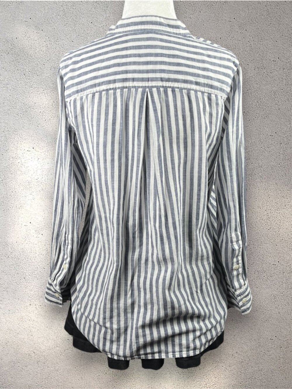 Madewell Lace Up Terrace Blouse Women's XS Blue White Striped Boho Cottagecore - Picture 2 of 13